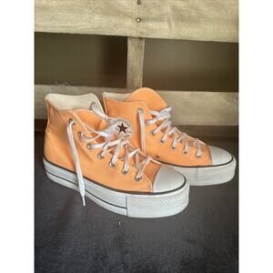 Converse All Star Lift Hi Platform Peach Beam Orange Shoes Size 7.5